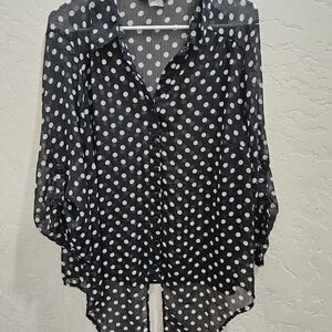 Sara Michelle Black and White Polka Dot Blouse